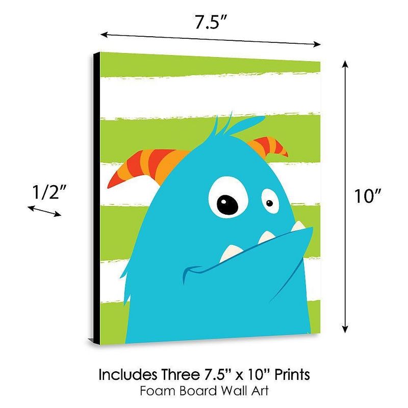 Big Dot of Happiness Monster Bash - Nursery Wall Art and Kids Room Decorations - Gift Ideas - 7.5 x 10 inches - Set of 3 Prints, 5 of 8
