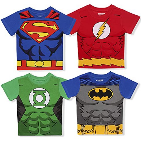 - Roleplay Tee Bros Size Target Justice League Boy\'s 4-pack Graphic 4 : Assortment Warner Blue/green/red,