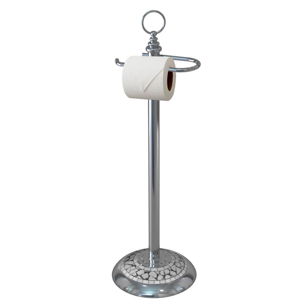 Freestanding Toilet Tissue Holder Chrome/Ice - Nu Steel: Stainless Steel, 24" High, Bathroom Accessory