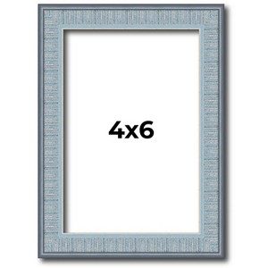 PosterPalooza | Photo Size Textured Blue Picture Frame - UV Acrylic, Foam Board Backing, Hanging Hardware - 1 of 4
