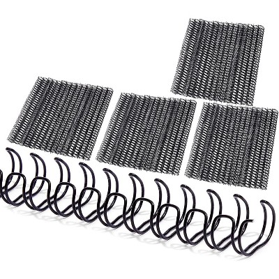 Stockroom Plus 100-Pack Black Double Loop Wire Spiral Binding Coils Spines for 70 Sheets, 3/8 in, 3:1 Pitch
