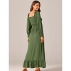 Seta T Women's Long Sleeve Scoop Neck Smocked Tiered Flowy Fall Long Dress with Pockets - 4 of 4