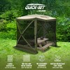 CLAM Quick-Set Traveler 6 x 6 Foot Easy Set Up Portable Outdoor Camping Pop Up Canopy Gazebo Shelter with Ground Stakes and Carry Bag, Green/Tan - 2 of 4
