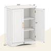Costway Floor Storage Cabinet Modern Storage Organizer with Adjustable Shelves &2 Doors Black/Blue/Gray/White - 3 of 4