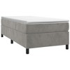 vidaXL Light Gray Velvet Twin XL Box Spring Bed Frame - Stylish Bed Room Furniture - 2 of 4