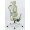 Bestier Mesh Office Chair with Armrest and Footrest, Ergonomic Swivel Desk Armchair for Adults with Adjustable Height, Lumbar Support, Green - 3 of 4