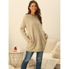 Seta T Women's Fall Winter Round Neck Long Sleeve Casual Tunic Sweater with Pockets - 3 of 4