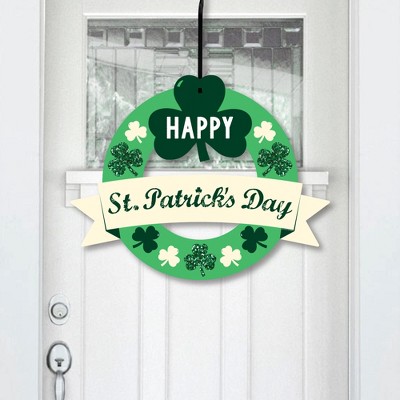 Big Dot of Happiness St. Patrick's Day - Outdoor Saint Patty's Day Party Decor - Front Door Wreath