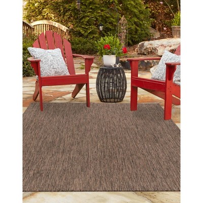 Light Brown Synthetic Flat Woven Outdoor Area Rug 8' x 10'