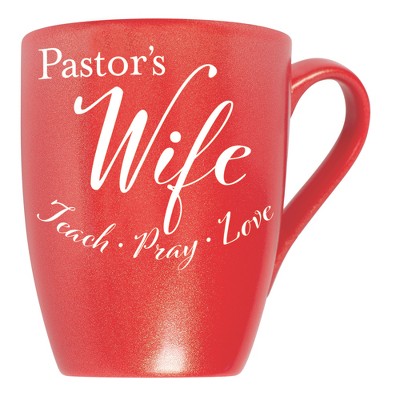 Elanze Designs Pastors Wife Teach Pray Love Crimson Red 10 ounce New Bone China Coffee Cup Mug