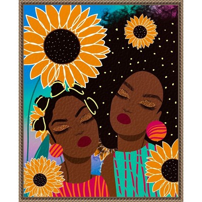 Amanti Art Sunflower Women by Lorintheory Canvas Wall Art Print Framed 16 x 20-in.