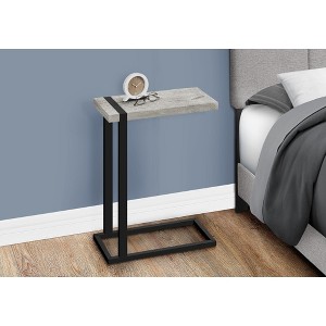 Vynxaria Contemporary C-Shaped Accent Table - Grey Laminate Top, Black Metal Frame, 19.25" L x 9.5" W x 25" H - 1 of 4