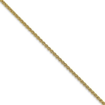 Black Bow Jewelry 1.65mm 10k Yellow Gold Solid Spiga Chain Necklace