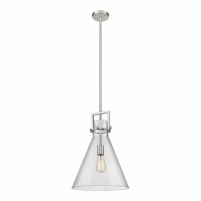 Newton Cone - 1 Light Stem Hung Pendant In Industrial Style-19.13 Inches Tall and 14 Inches Wide