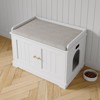 Cat Litter Box Enclosure Hidden Litter Box Cabinet with Wooden Barn Door, End Table Style Indoor Cat House Fits Most Litter Boxes - 3 of 4