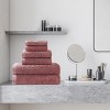 Cotton 6-Piece Bath Towel Set, Set Includes: Bath, Hand, and Face Towels, Denim Wash Diamond Jacquard and Classic Solid Terry Weave by Blue Nile Mills - 2 of 4
