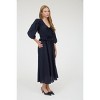 August Sky Women's Front Bows Ruched Midi Dress - 3 of 4