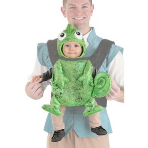 HalloweenCostumes.com One Size Fits Most   Disney Tangled Pascal Velour Baby Carrier Cover Costume | Infant Halloween Costume Character,  White/Green - 1 of 3