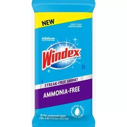 Windex Glass and Surface Pre-Moistened Wipes Crystal Rain Fresh Scent - 25ct