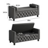 55" Storage Bench Ottoman, Linen Upholstered End of Bed Bench - 2 of 4