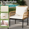 GustoWave 4 Piece Outdoor Patio Conversation Set With Coffee Table & Thick Cushions For Small Balcony Garden Yard - 3 of 4