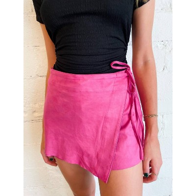 Women's All For Suede Wrap Mini Skirt - day + moon