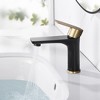 Sumerain Bathroom Sink Faucet Black and Gold Lavatory Faucet 304 Stainless Steel Single Hole - 4 of 4