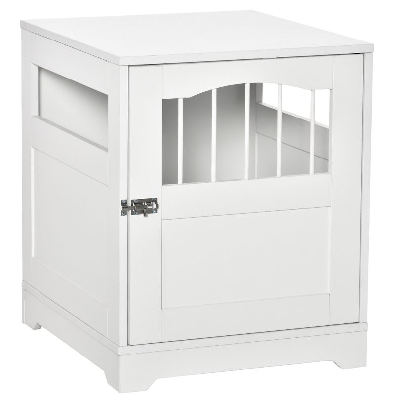 PawHut Furniture Stylish Dog Kennel, Wooden & Wire End Table with Lockable Door, Miniature Size Pet Crate Indoor Puppy Cage, 1 of 7