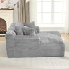 48.8" Chaise Lounge Sofa Bed Upholstered Sleeper Couch with Three Pillows, Full-Compressed-- Frevyn - 4 of 4
