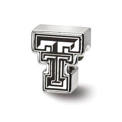 Black Bow Jewelry Sterling Silver Texas Tech Red Raiders NCAA Bead Charm