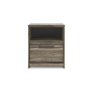 Signature Design by Ashley Jusika One Drawer Nightstand with USB Charging, Brown - 1 of 4