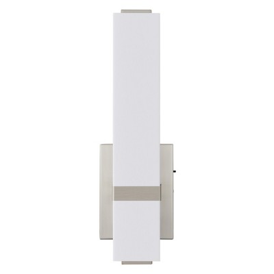 POWLIG 15.7-in 1-Led Nickel Dimmable LED Flush Mounted Wall Sconces with Rectangular Shade