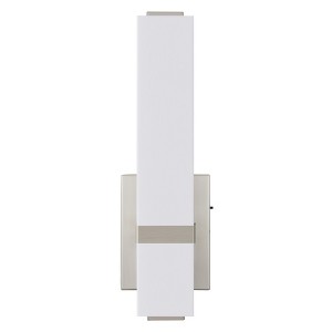 POWLIG 15.7-in 1-Led Nickel Dimmable LED Flush Mounted Wall Sconces with Rectangular Shade - 1 of 4
