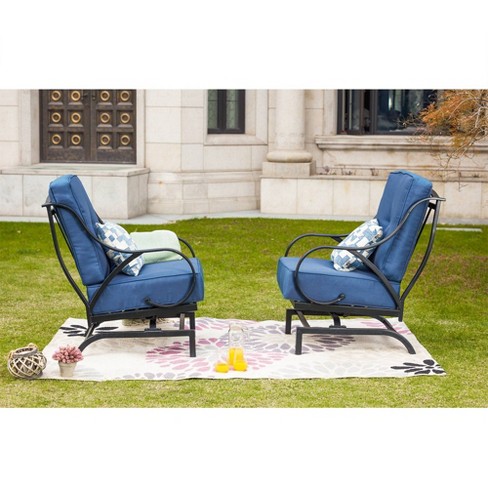 Steel Spring Patio Accent Chair Blue Lokatse Target - Target Blue Patio Furniture