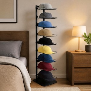 9-Tier Hat Rack Stand for Multiple Hats, Freestanding Cap Organizer ...
