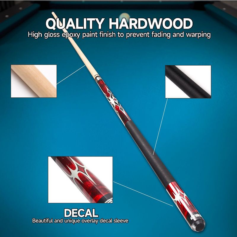 GSE 58" 2-Piece Canadian Maple Hardwood Billiard Pool Cue Stick for Men/Women, 5 of 6