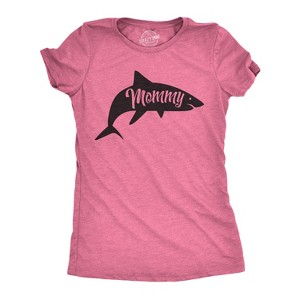 Womens Mommy Shark T shirt Cute Mom Gift Funny Mama Family Cute Mothers Day Tee - Crazy Dog Women's T Shirt - 1 of 4