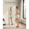 Ink Black Arched Full - Length Mirror - 63 x 20 Inches. Aluminum Alloy Frame, Tempered Glass with Stand, Ideal for Bedroom, Living Room, Cloakroom - 2 of 4
