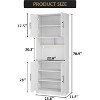 Kitchen Pantry Cabinet with RGB Lighting, Farmhouse Wood Hutch with Barn Doors, Microwave Stand, Two Open Shelves, Large Storage Cupboard - 2 of 4