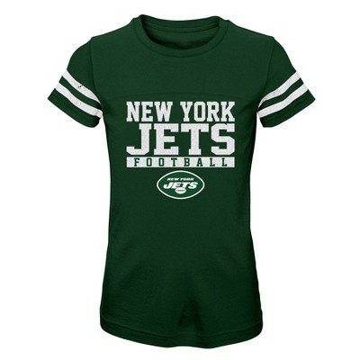 FREE SHIP!! NFL TEAM APPAREL NY JETS LOGO T-SHIRT BLACK WOMENS