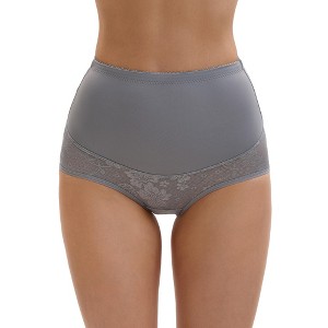 INSPIRE CHIC Women's High Waisted Floral Pattern Pants Tummy Control Butt Lifter Lace Shapewear Control Briefs - 1 of 4