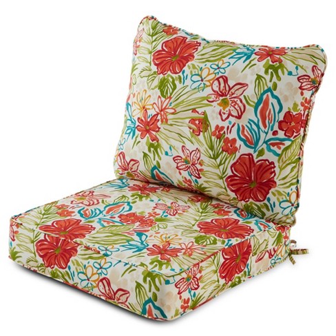 Kensington Garden 24x22 Floral Outdoor High Back Chair Cushion Breeze