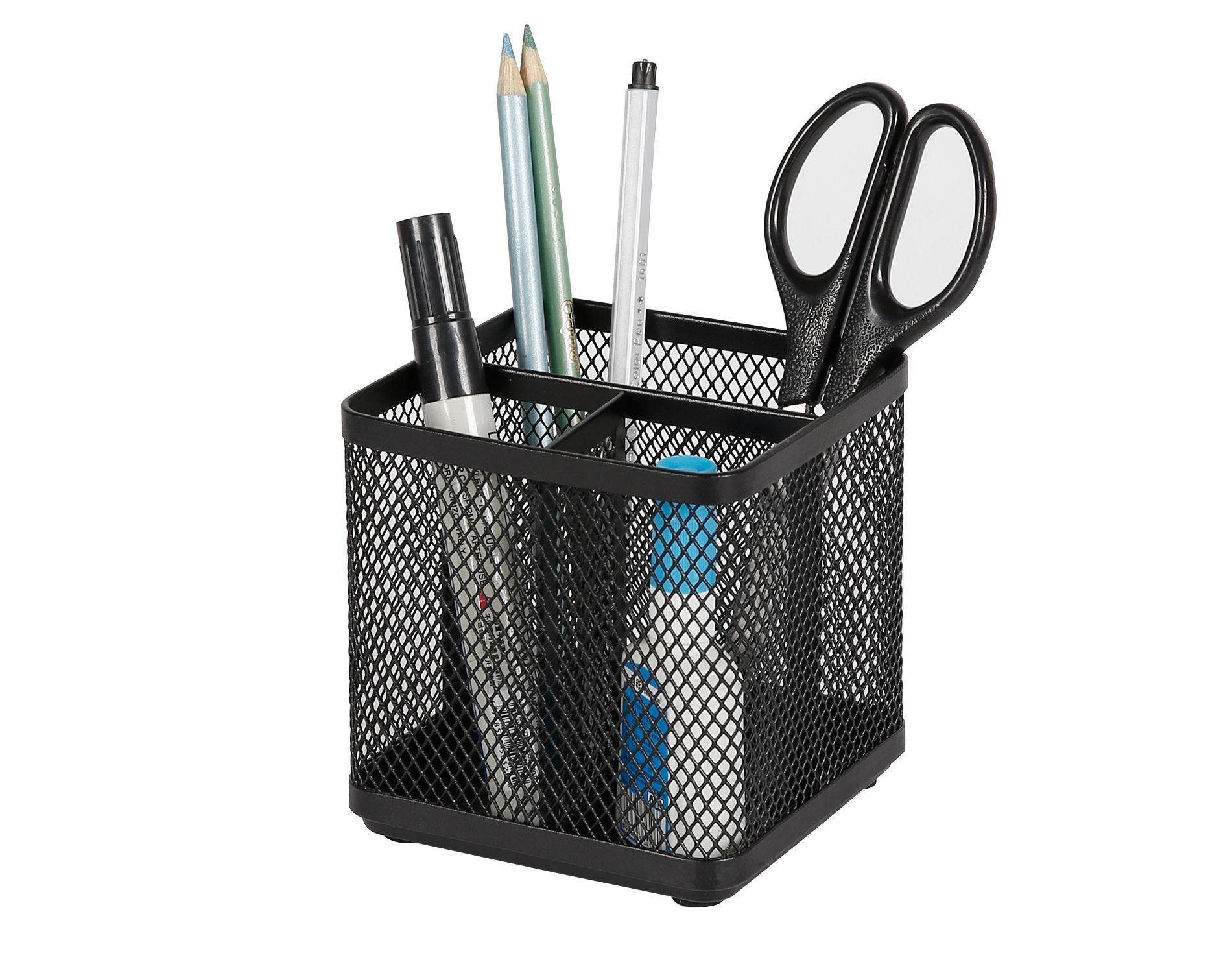 Mesh Pencil Holder Black - Brightroom™: Steel Desk Organizer, Office Supplies, Pen Holder, 3.98" Height, Width, Depth