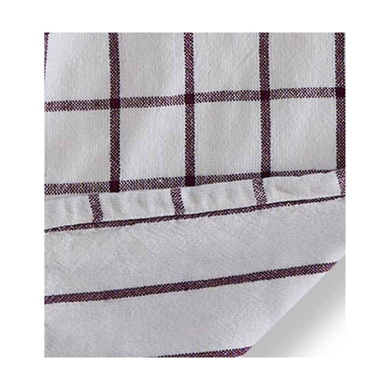 TAG Classic Reversible Double Cloth Plum Purple Windowpane Cotton Machine Washable Kitchen Dishtowel 26L x 18W in., 3 of 4