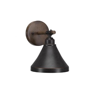 Toltec Lighting Blacksmith 1 - Light Vanity in  Dark Granite with 7" Dark Granite Cone Metal Shade Shade - 1 of 1
