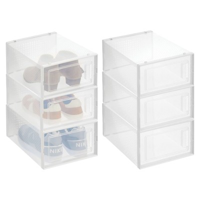 MPM Shoe box 12pcs, Stackable Clear Plastic Shoe Organizer, Shoe