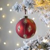 NAYSAYE Party Decoration and Accessories Set of 4 Glass Christmas Ball Ornament Set for Holiday Celebration, Red, 4.7"*4.7"*0.11" - 2 of 4