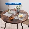 Jojoka Round Dining Table Set for 2 with Chairs, Marble White Kitchen Table and 2 Upholstered Chairs, Compact Space-Saving Design,White - 2 of 4