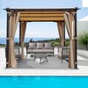 XIYUYEU 9'x11' Patio Pergola Arched Gazebo with Waterproof Sun Shade Shelter Awning Steel Frame, Grape Gazebo for Garden Backyard -Outdoor Canopy - 4 of 4