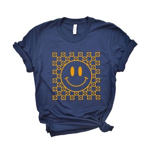 Simply Sage Market Women's Mustard Smiley Face Short Sleeve Graphic Tee - 1 of 2